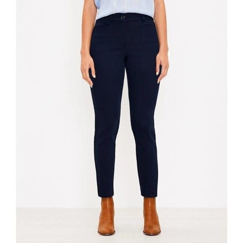Ann Taylor Loft‎ Womens Navy Ankle Pants Slim Fit Size 4
